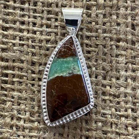 Boulder Chrysoprase Triangular Pendant