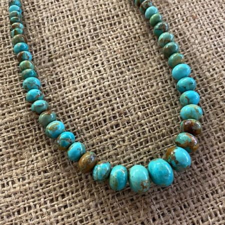 Kingman Turquoise Rondelle Necklace