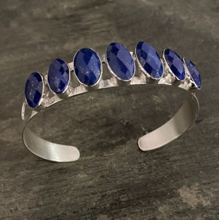 Faceted Lapis Cuff