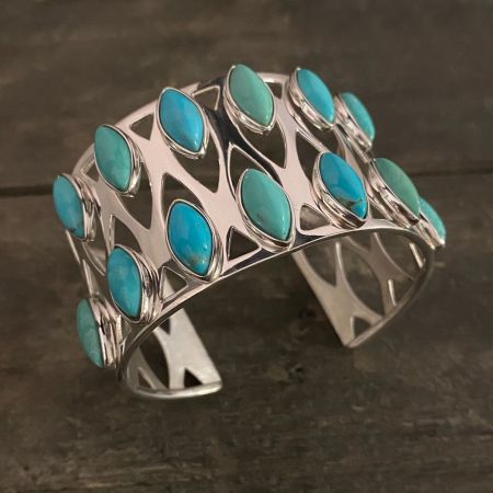 New Red Skin Turquoise Cuff