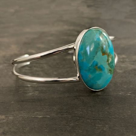 Kingman Turquoise Oval Split Cuff
