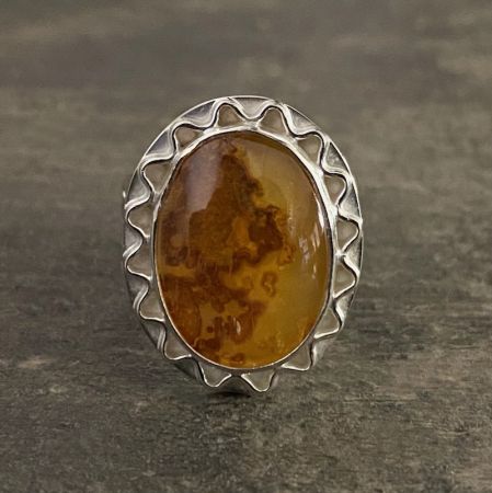 Yellow Agate Ring - Size 6