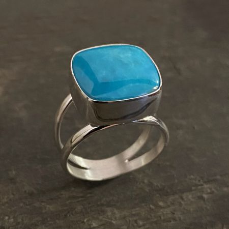 Square Chilean Turquoise Ring