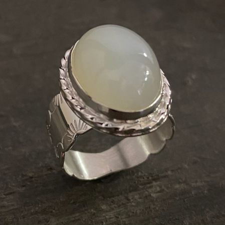 Moonstone Oval Ring - Size 9