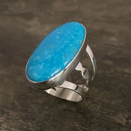 Kingman Blue Turquoise Ring - Size 8
