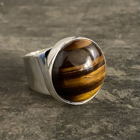 Tiger Eye Round Ring