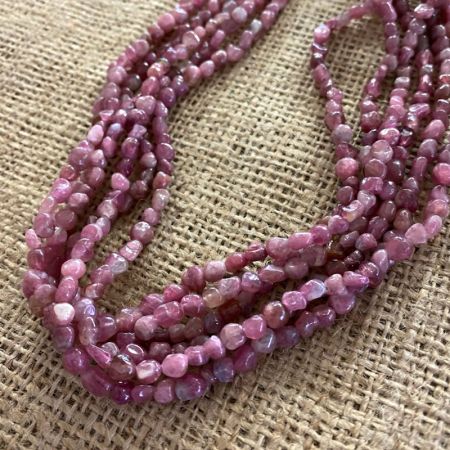 Pink Tourmaline Multi Strand Necklace