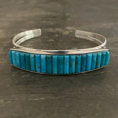 Royal Blue Turquoise Inlay Cuff