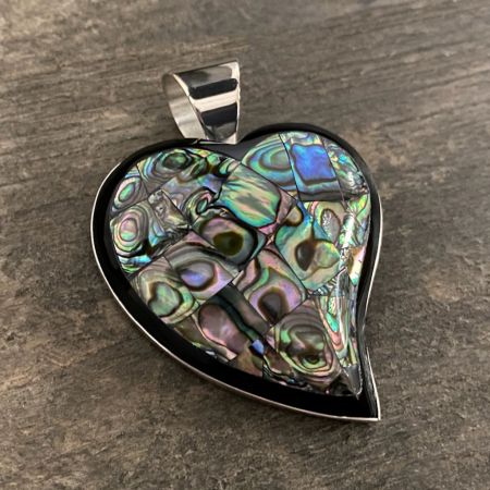 Abalone Inlay Heart Pendant