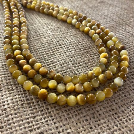 Three Strand Golden Cats Eye Necklace