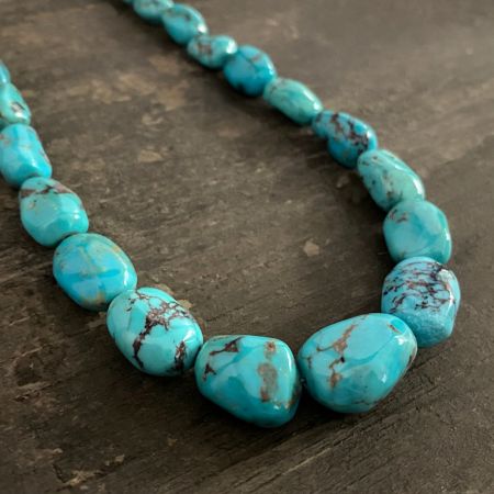 Turquoise Graduated Nugget Necklace