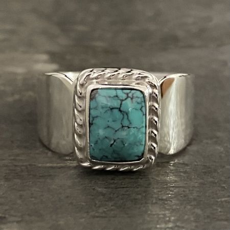 Turquoise Rectangle Ring - Size 8