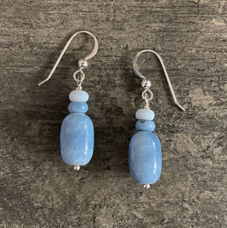 Blue Opal Dangle Earrings