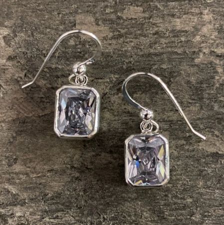 CZ Rectangle Earrings