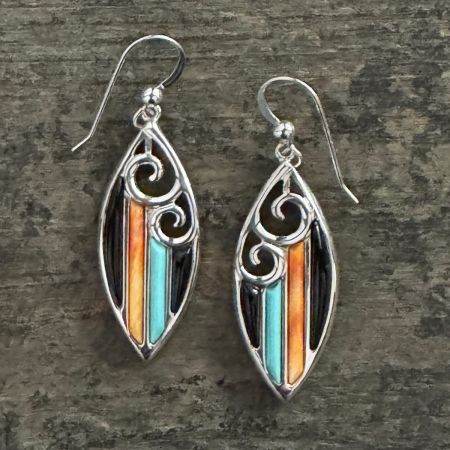 Multi Stone Marquis Shaped Earrings