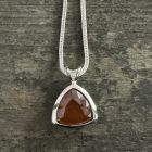 Hessonite Pendant Pendant & Silver Chain Necklace