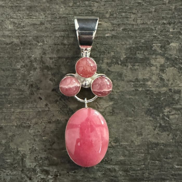 Large Oval Rhodochrosite Pendant